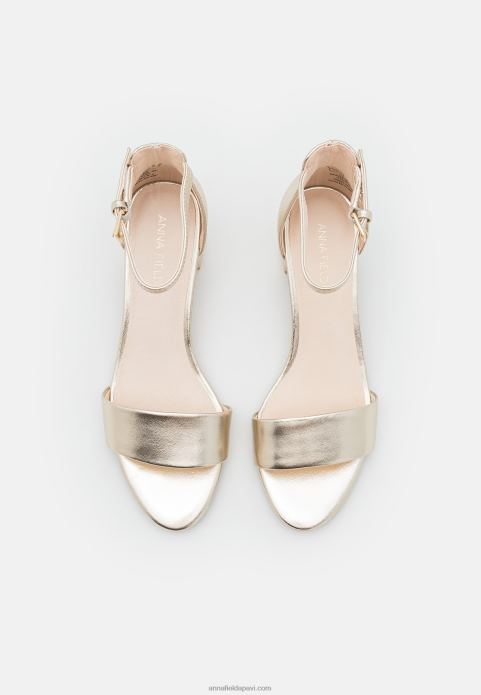 sievietes ādas sandales zelta 2LHT1301 Anna Field