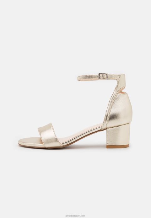 sievietes ādas sandales zelta 2LHT1318 Anna Field