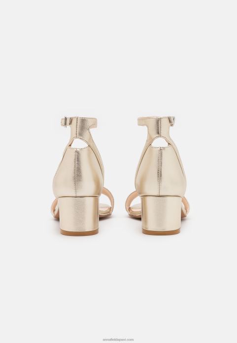 sievietes ādas sandales zelta 2LHT1318 Anna Field