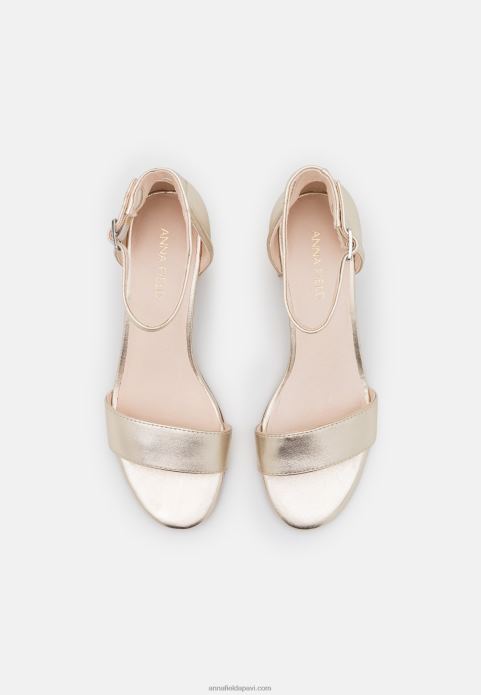 sievietes ādas sandales zelta 2LHT1318 Anna Field