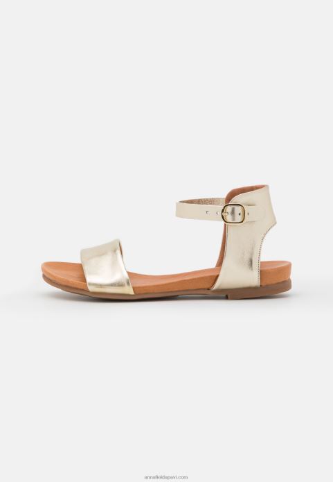 sievietes ādas sandales zelta krāsā 2LHT1371 Anna Field