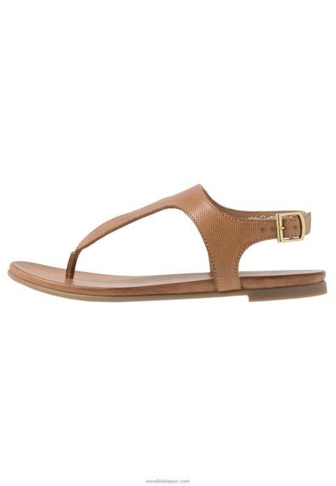 sievietes ādas t-bar sandales konjaks 2LHT1495 Anna Field