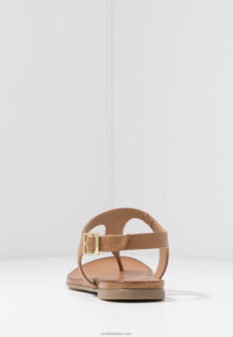 sievietes ādas t-bar sandales konjaks 2LHT1495 Anna Field