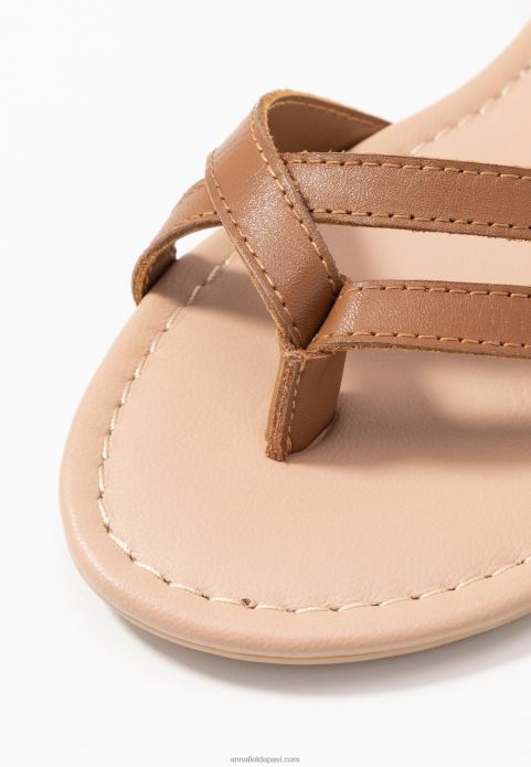 sievietes ādas t-bar sandales konjaks 2LHT1513 Anna Field