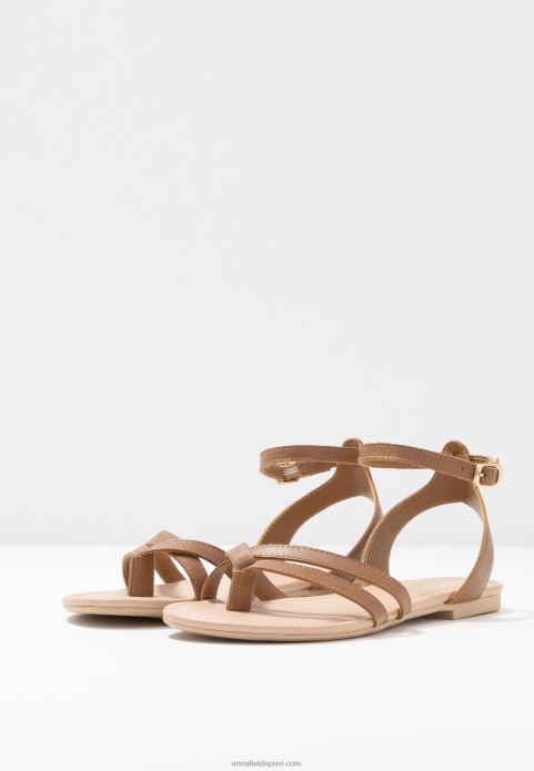 sievietes ādas t-bar sandales konjaks 2LHT1513 Anna Field