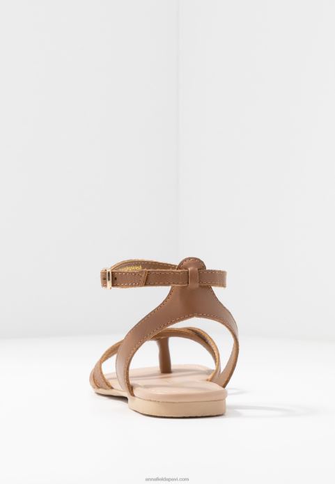 sievietes ādas t-bar sandales konjaks 2LHT1513 Anna Field