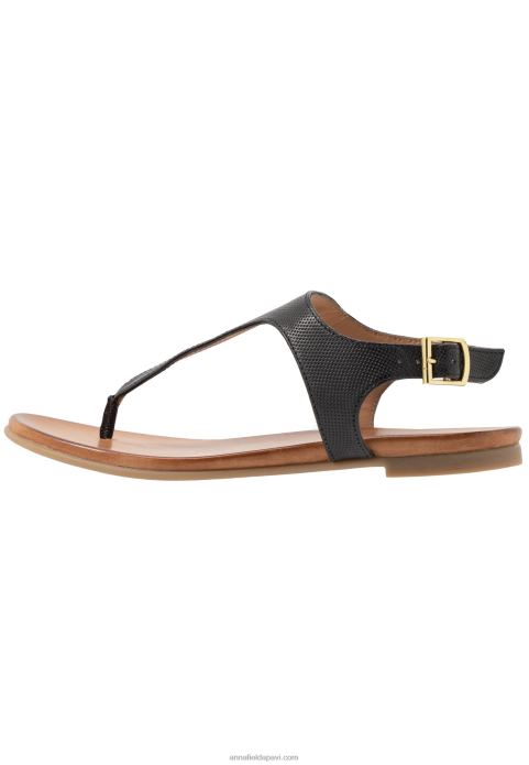 sievietes ādas t-bar sandales melnas 2LHT1521 Anna Field