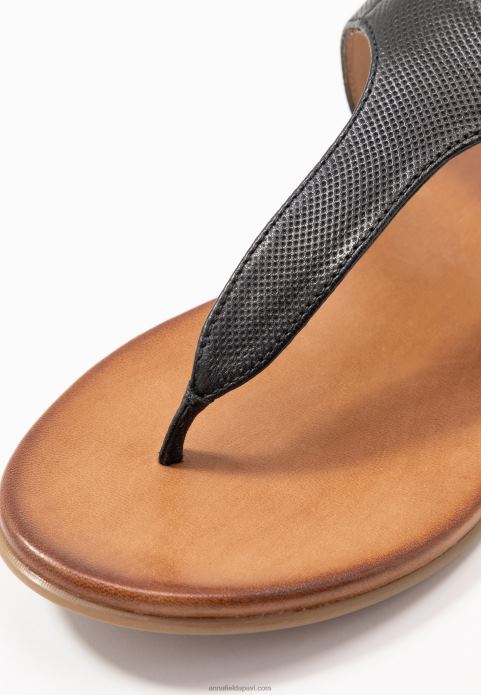 sievietes ādas t-bar sandales melnas 2LHT1521 Anna Field