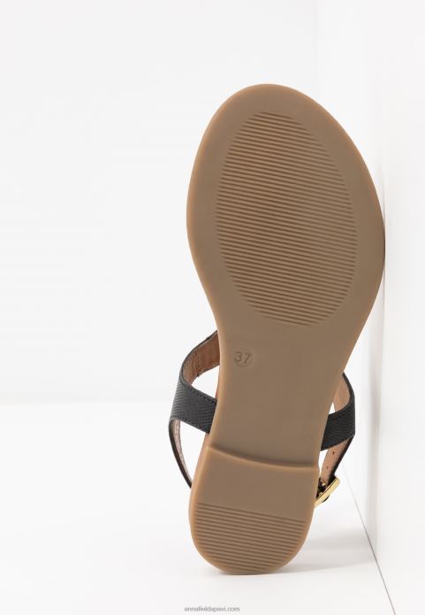 sievietes ādas t-bar sandales melnas 2LHT1521 Anna Field