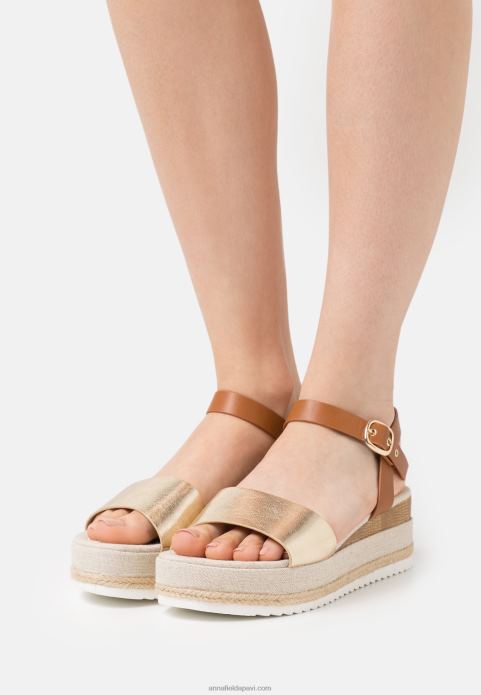 sievietes komforta espadrilles zelta 2LHT1456 Anna Field