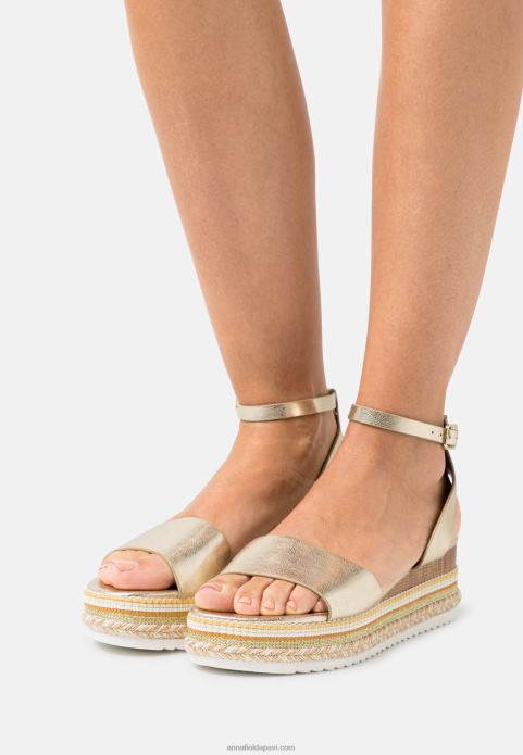 sievietes platformas sandales zelta 2LHT1464 Anna Field
