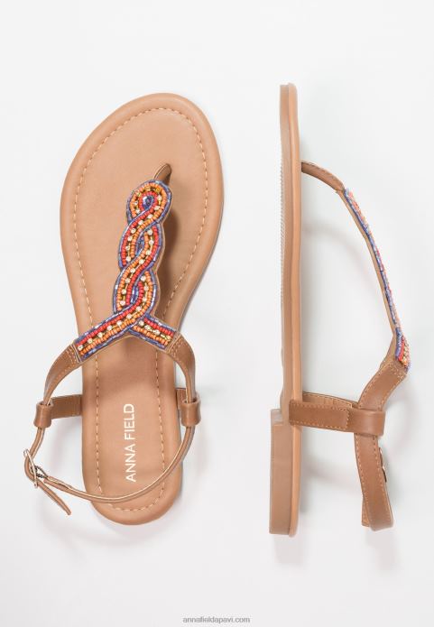 sievietes t-bar sandales brūnas 2LHT1519 Anna Field