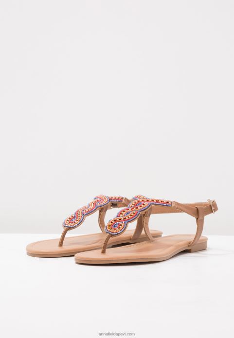 sievietes t-bar sandales brūnas 2LHT1519 Anna Field