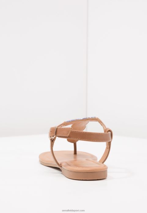 sievietes t-bar sandales brūnas 2LHT1519 Anna Field