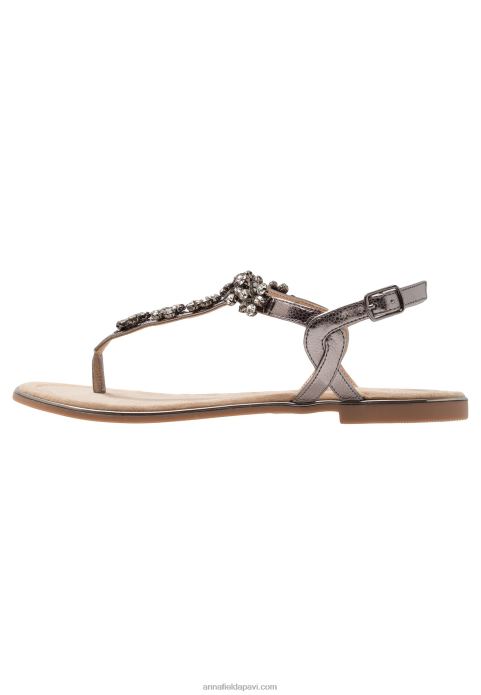 sievietes t-bar sandales gunmetall 2LHT1515 Anna Field