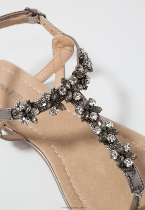 sievietes t-bar sandales gunmetall 2LHT1515 Anna Field