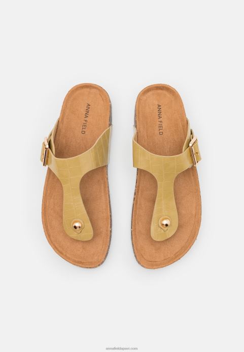 sievietes t-bar sandales haki 2LHT1543 Anna Field