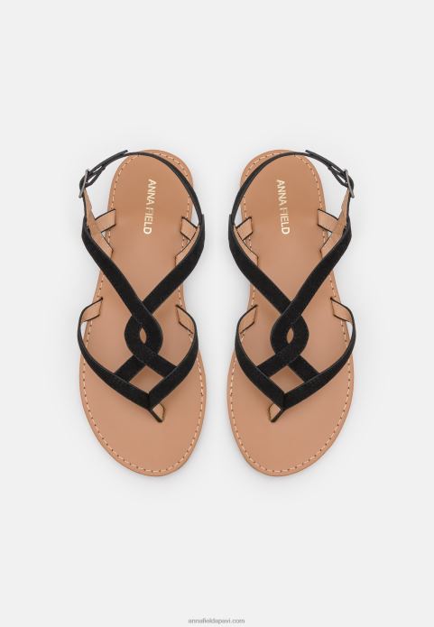 sievietes t-bar sandales melnas 2LHT1531 Anna Field