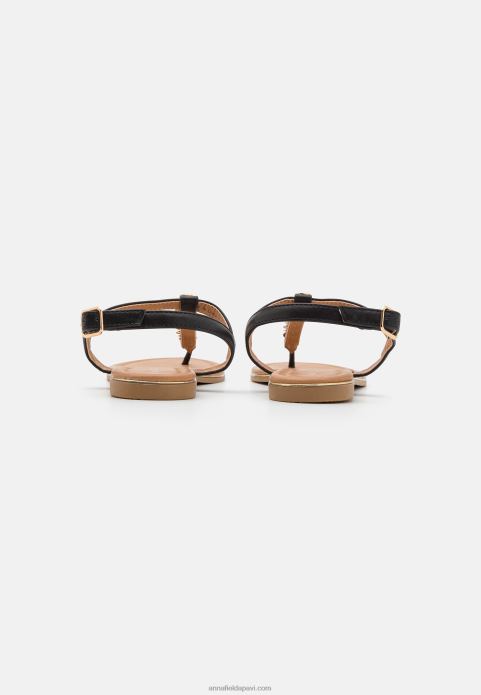 sievietes t-bar sandales melnas 2LHT1547 Anna Field