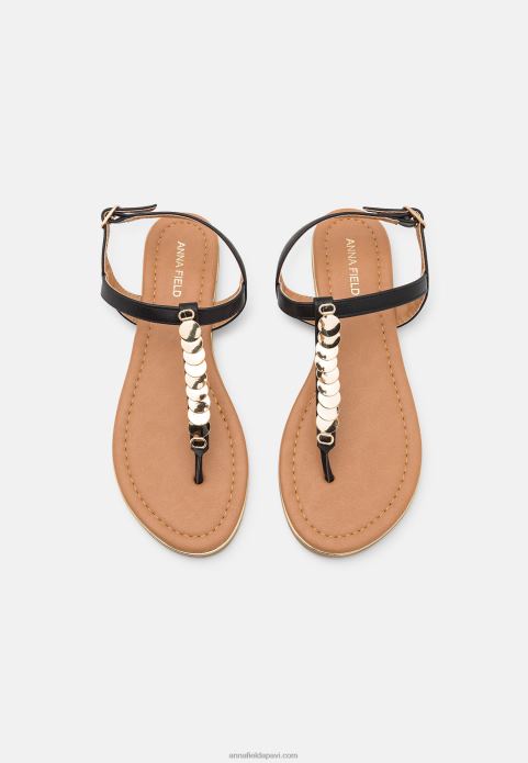 sievietes t-bar sandales melnas 2LHT1547 Anna Field