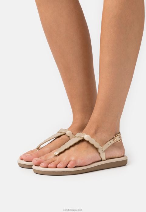 sievietes t-stieņa sandales zelta krāsā 2LHT1518 Anna Field