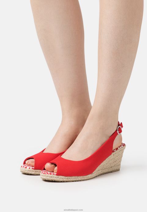 sievietes ķīļveida sandales sarkanas 2LHT1490 Anna Field