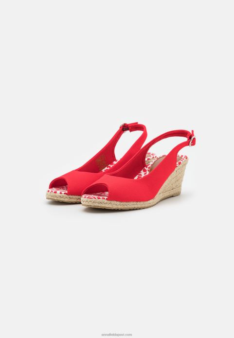sievietes ķīļveida sandales sarkanas 2LHT1490 Anna Field