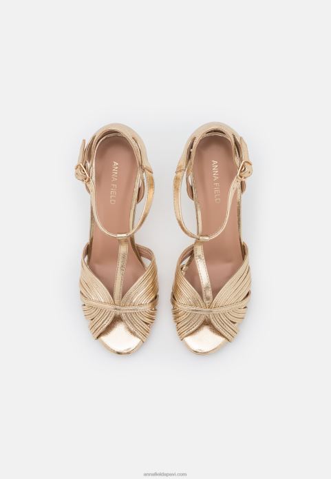 sievietes zelta augstpapēžu sandales 2LHT1243 Anna Field