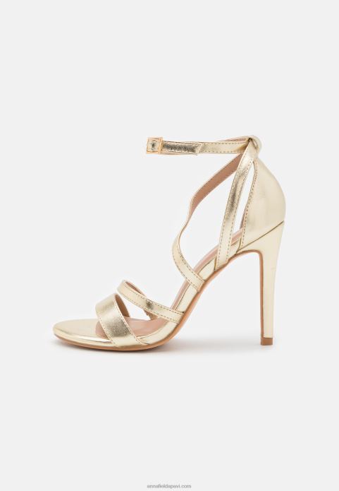 sievietes zelta augstpapēžu sandales 2LHT1289 Anna Field