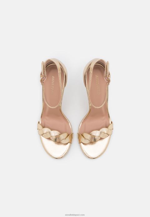 sievietes zelta augstpapēžu sandales 2LHT1291 Anna Field