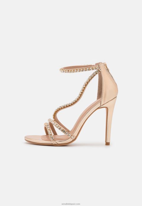 sievietes zelta augstpapēžu sandales 2LHT1295 Anna Field