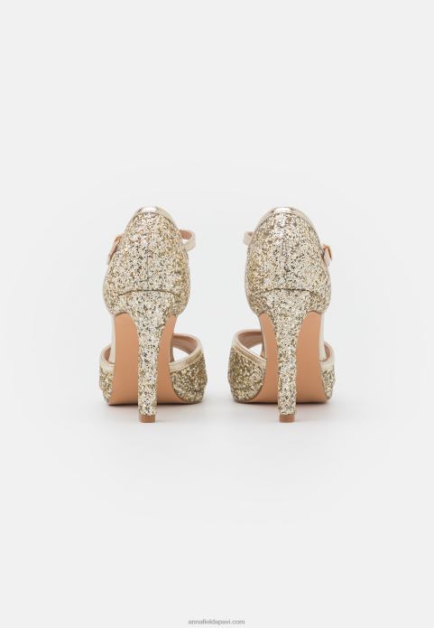 sievietes zelta augstpapēžu sandales 2LHT1442 Anna Field