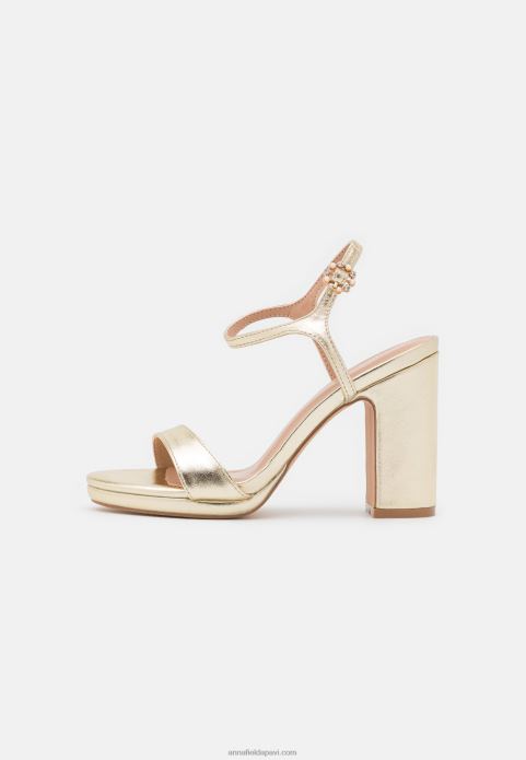 sievietes zelta augstpapēžu sandales 2LHT1444 Anna Field