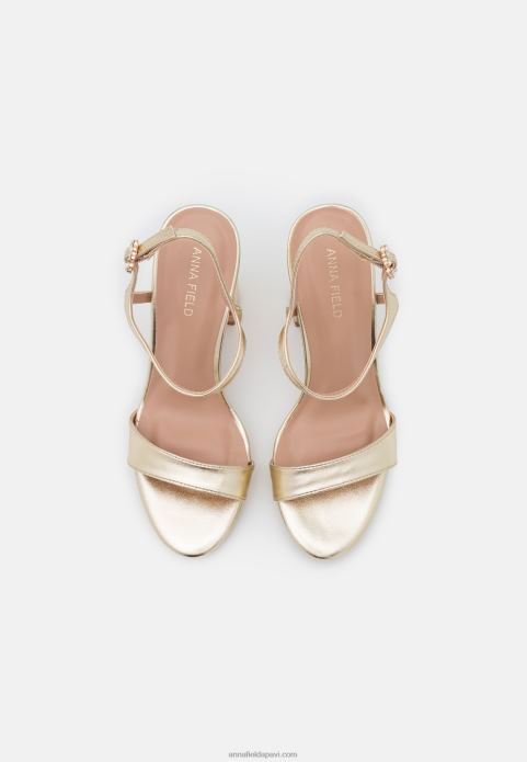 sievietes zelta augstpapēžu sandales 2LHT1444 Anna Field