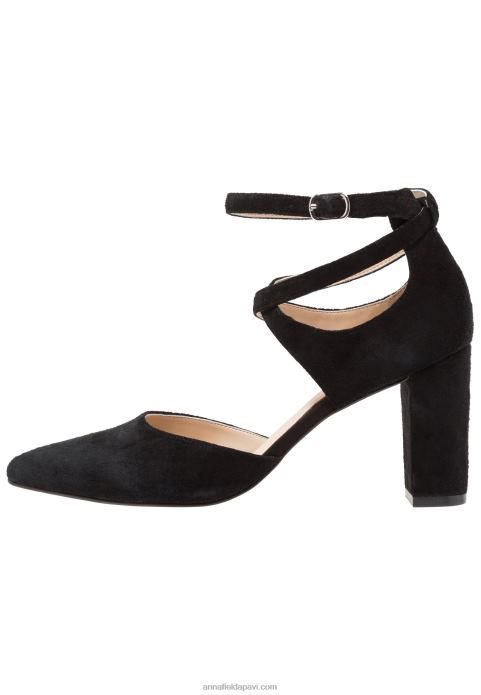 sievietes ādas augsti papēži melni 2LHT1608 Anna Field