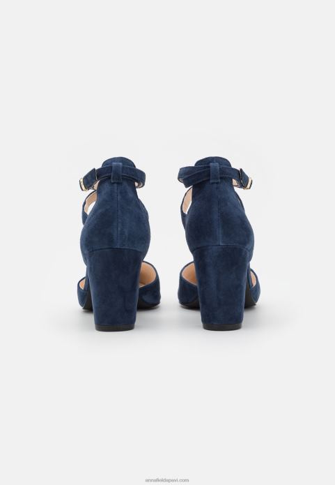 sievietes ādas augsti papēži tumši zili 2LHT1624 Anna Field