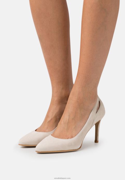 sievietes ādas augstpapēžu kurpes 1gaiši pelēkas 2LHT1774 Anna Field