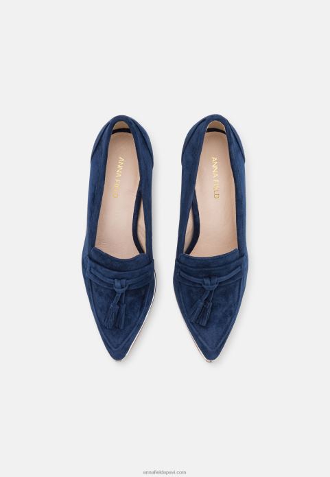 sievietes ādas klasiskie papēži tumši zili 2LHT1667 Anna Field