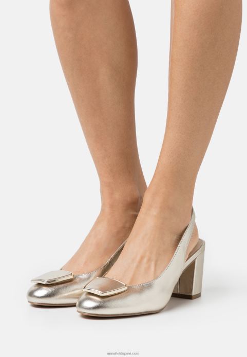 sievietes ādas klasiskie papēži zelta 2LHT1630 Anna Field