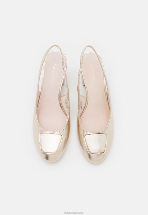 sievietes ādas klasiskie papēži zelta 2LHT1630 Anna Field