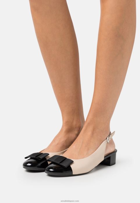 sievietes klasiski papēži bēši/melni 2LHT1730 Anna Field