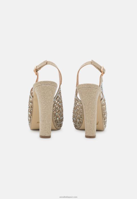 sievietes platformas papēži zelta 2LHT1706 Anna Field