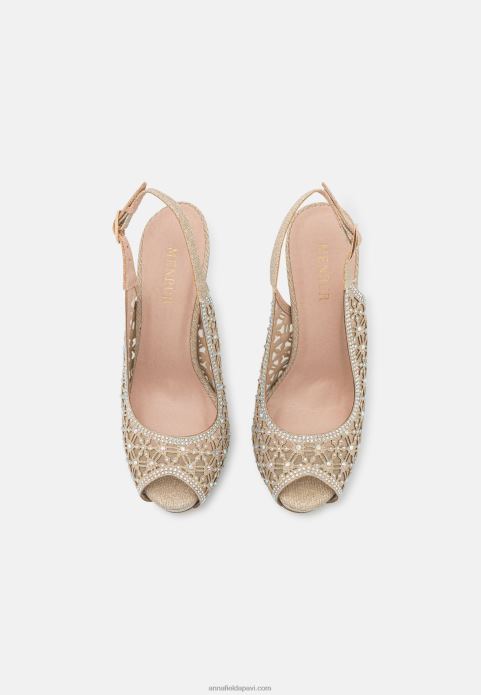 sievietes platformas papēži zelta 2LHT1706 Anna Field