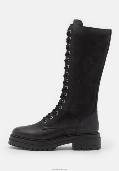 sievietes ādas šņorzābaki melni 2LHT2224 Anna Field