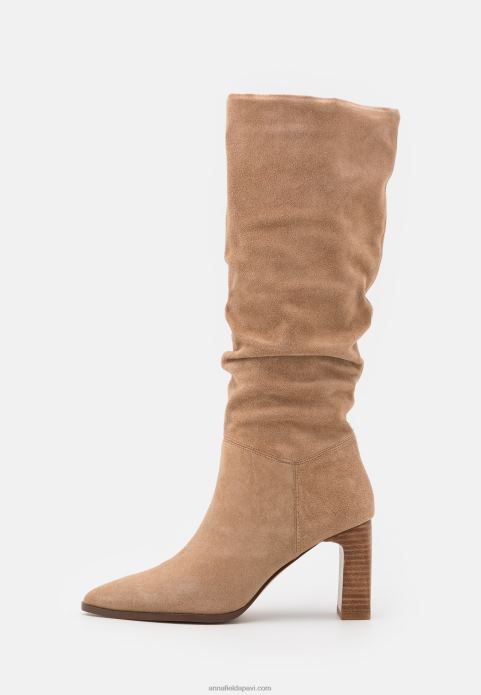 sievietes ādas zābaki bēši 2LHT2201 Anna Field