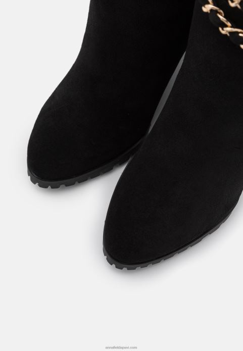 sievietes ādas ķīļzābaki melni 2LHT2251 Anna Field