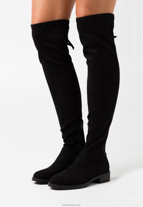 sievietes melni zābaki pāri ceļiem 2LHT2229 Anna Field