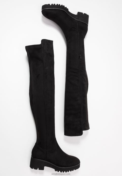 sievietes melni zābaki pāri ceļiem 2LHT2244 Anna Field