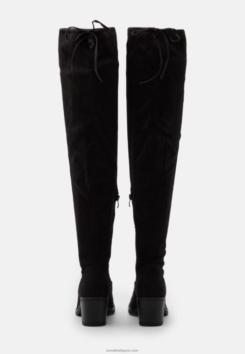 sievietes melni zābaki pāri ceļiem 2LHT2246 Anna Field