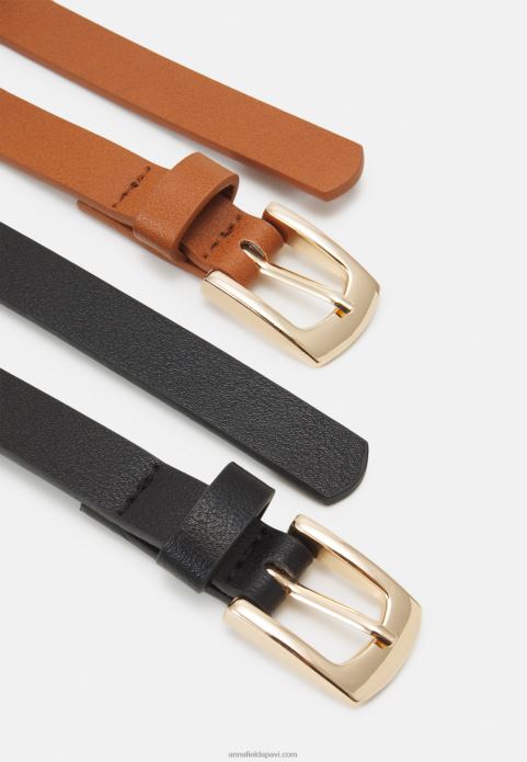 sievietes 2 paciņu josta melna/konjaks 2LHT2727 Anna Field